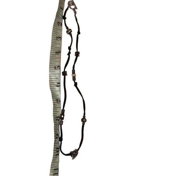 "New" Handmade Black Single Strand Toggle Clasp Station Necklace Ladies OS - Picture 9 of 9